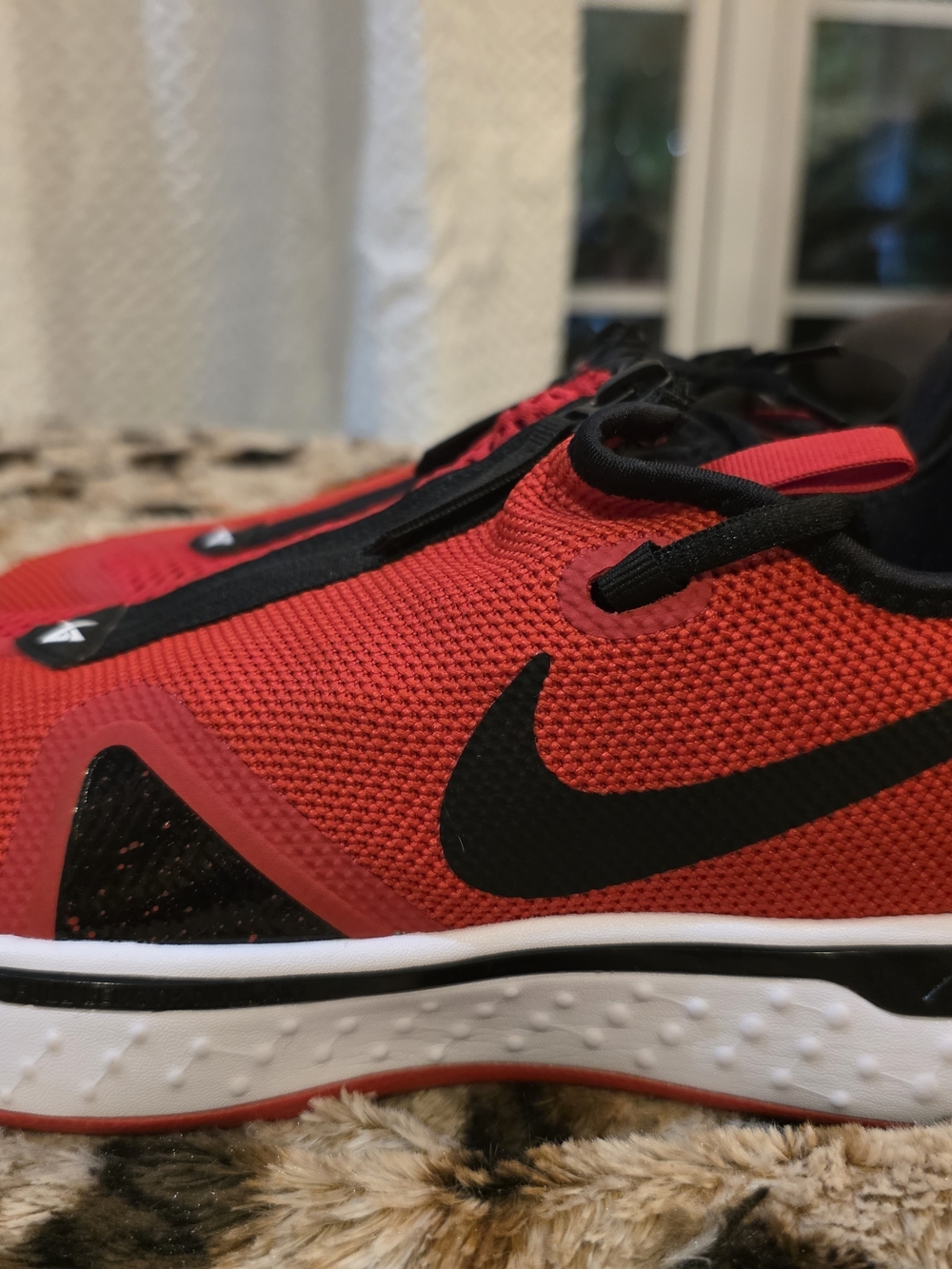 Nike MEN Red and Black Mesh Lace-Up Sneakers